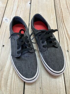 Shoes For Crews Women's Black Canvas Low-Top Sneakers with Red Insole